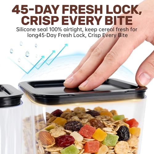 Cereal Dispenser Countertop 2 Pack, Double 3L Airtight - Image 2
