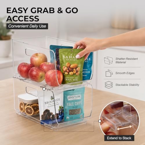 ClearSpace Stackable Storage Bins, Front Pantry Organizer, Medium, 4 Pack - Image 6