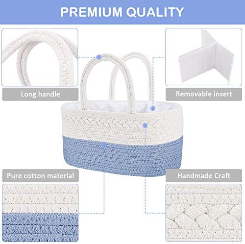 ABenkle Baby Diaper Caddy Organizer, Cotton Rope Nursery Storage Basket - Image 3