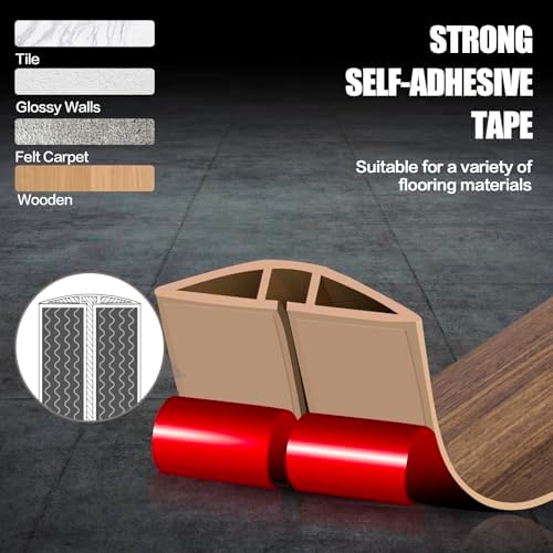 Floor Cord Cover Cable Cavity Self Adhesive Cord Hider Floor Floor Cable Management Power Cord Protector Floor Electric Cord Covers for Offices, Gym, Exhibitions (Misty Brown Wood, 2.36" x 3.3') - Image 4