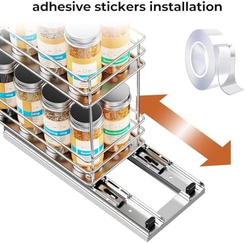 Mystozer Pull Out Spice Rack Organizer for Cabinet, Slide Out Spice Racks - Image 4