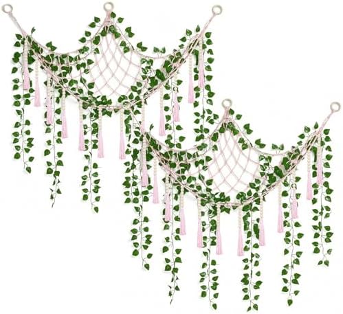 Suncalla 2 Pcs Toy Storage Net for Stuffed Animals Wall Hammock, Pink by Unknown