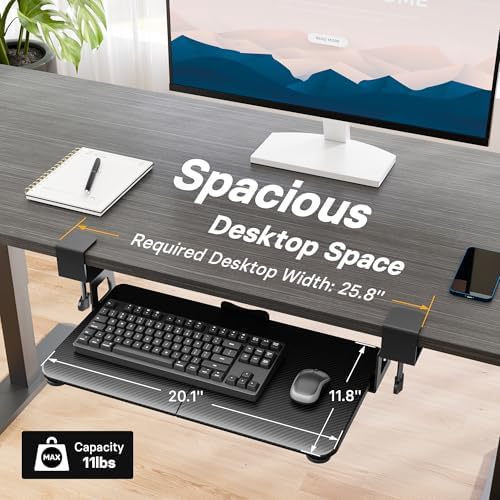BONTEC Under Desk Keyboard Tray, Pull-Out Keyboard & Mouse Platform - Image 4