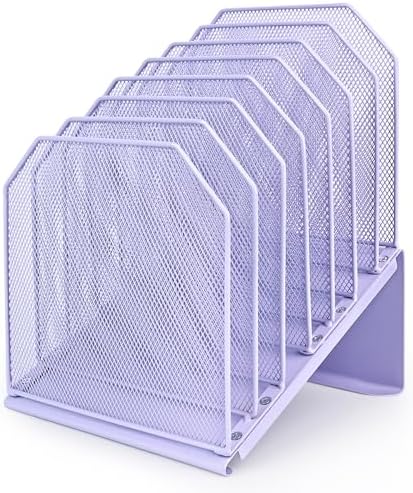 SUMMORO Inclined File Organizer for Desk, 7-Section Vertical File Holder by SUMMORO