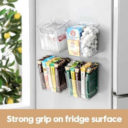 6 Pack Cabinet Door Organizer Adhesive, Compact,Clear Wall Storage Bins(L) - Image 5