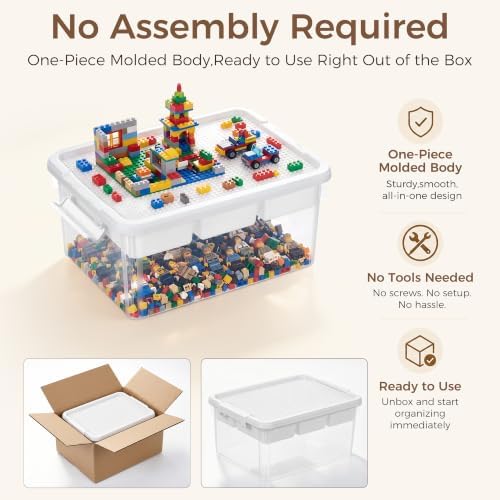 Citylife 17 QT Plastic Storage Box Building Baseplate Lid Removable Tray - Image 5