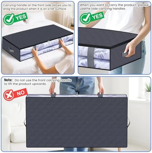TasticTotes 4 Pack Under Bed Storage Containers, 90L Blanket Storage Bags - Image 5
