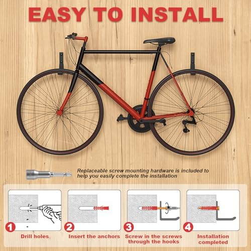 Heavy Duty Ladder Hooks for Garage Wall, 4 Inch (4 Pack) - Image 6
