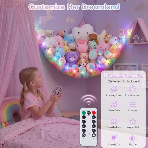 Stuffed Animals Hammock with Remote Control Toy Net Room Decor Storage - Image 4