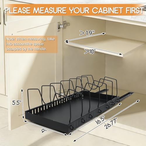 XIAPIA 2 Pack Pull Out Pots and Pans Organizer Under Kitchen Cabinet - Image 3
