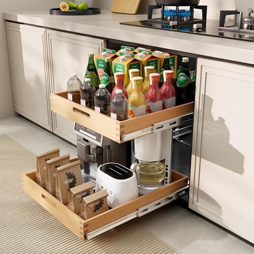 2 Tier Pull Out Drawers for Cabinets 15"W x 21"D, Farmeless&Farme - Image 6