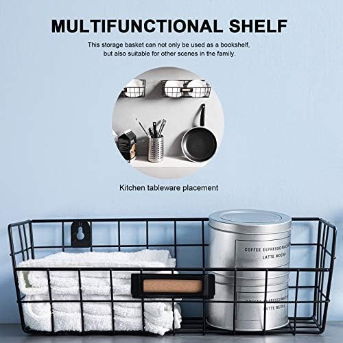 Wall Mounted Wire Basket Kitchen Storage Pantry Organizer Fruit Basket Varying Sizes Set of 3 Black - Image 3
