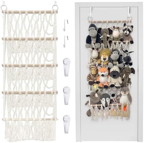 Stuffed Animal Net or Hammock Corner Plush Toy Storage Organizer 4 Layer by DOEGUAIY