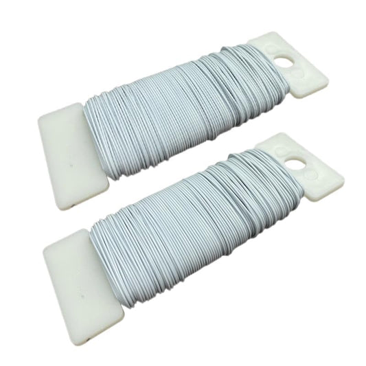 76Yards 22Gauge White Metal Floral Wire Flexible Paddle Florist Garden Wire for Flower Arrangement,Crafts,Christmas Wreaths Tree,Garland.