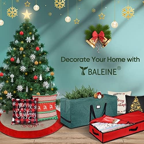 BALEINE Wrapping Paper Storage Organizer, 40" Durable 600D Oxford Fabric Gift Wrap Storage Bag with Flexible Partitions for Ribbon, Holiday Accessories (Red) - Image 7