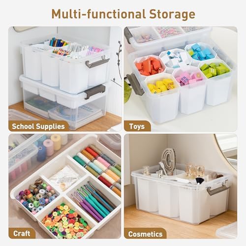 Citylife 17QT 4Packs Clear Craft Organizers and Storage Bins with Lids - Image 6