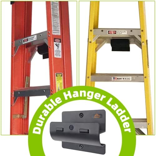 Ladder Hanger for Garage Wall, Heavy Duty Ladder Storage for Folding Chair, Wall Mount Wheelbarrow, Patio Furniture, High Support Save Space in Garden, Shed Or Workshop and More, 1 Pack - Image 4