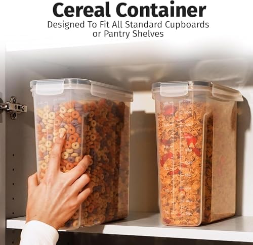 Shazo 2 Pack (6.3L / 213OZ) EXTRA Large Airtight Food Storage Cereal Containers for Bulk Food Storage BPA-Free Plastic Container, Pantry Organization and Canister for Rice, Pasta, Sugar & Flour - Image 3