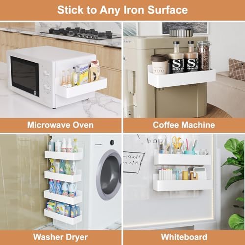Mystozer Magnetic Spice Rack for Refrigerator White, 2 Pack - Image 5