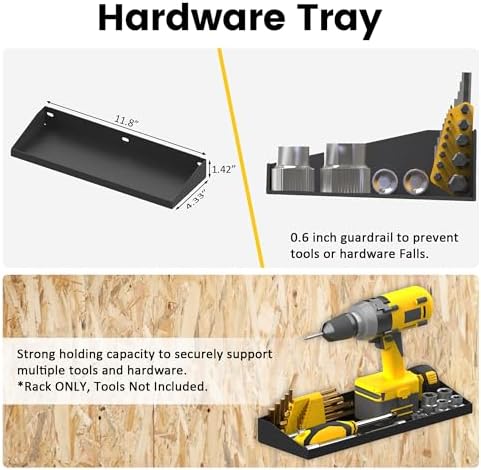 UNITEDPOWER Wall Mount Hand Tool Storage Set, Screwdriver Organizer, Pliers Holder, Hammer Rack, Metal Hardware Tray for Garage Workshop Workbench - 4 Pack - Image 5