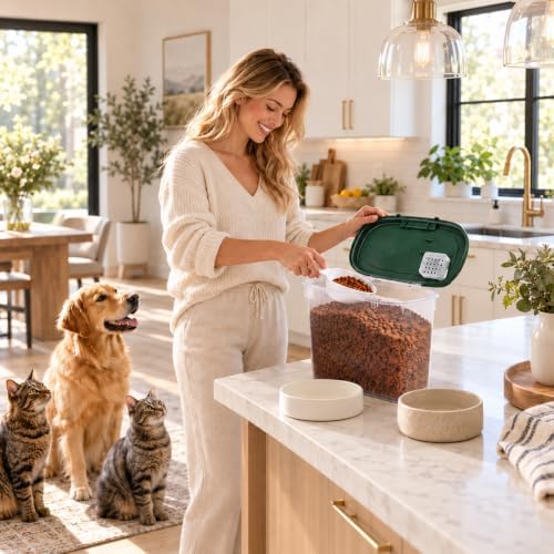 Airtight Dog Cat Food Storage Container 10 Lbs, Slim Tall Pet Food Bin - Image 6