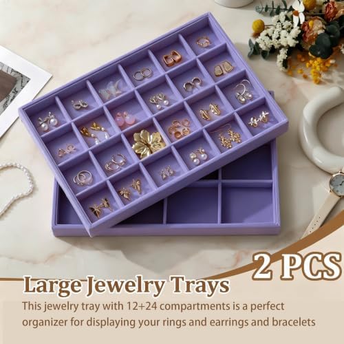 Large Velvet Jewelry Tray Display Drawer Inserts 2 Pack - Image 2