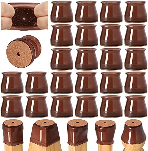 24 Pcs Chair Leg Floor Protectors for Hardwood Floors Round by VIUME