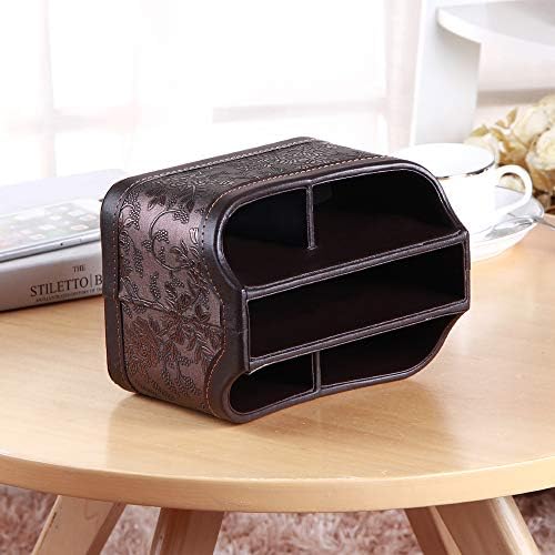 PU Leather 360° Rotatable Remote Control Holder,Nightstand TV Remote Caddy - Image 4