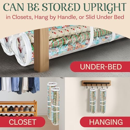 Elf Stor Wrapping Paper Storage Bags, Clear, Set of 2, 9” x 40.5” - Image 7