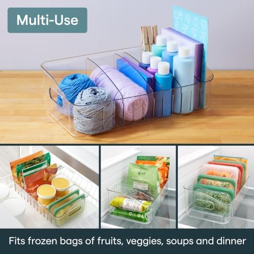YouCopia FreezeUp Freezer Bin 15", BPA-Free Clear Fridge Organizer with Adjustable Dividers and Handles for Frozen Food and Leftovers - Image 6