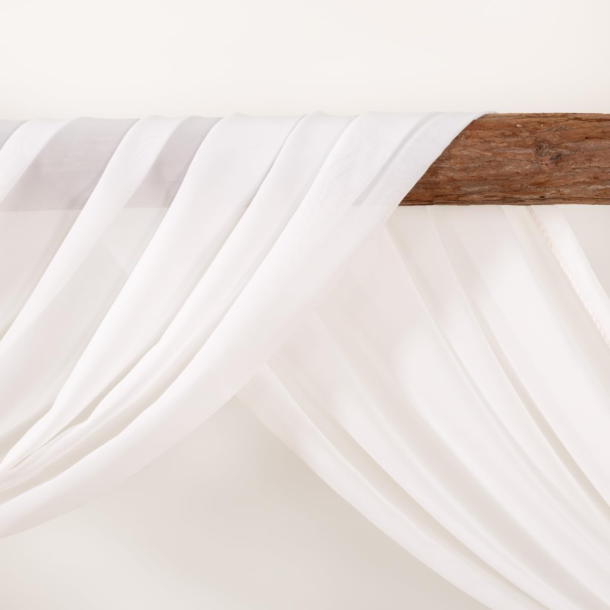 Ivory Wedding Arch Draping Fabric 1 Panel 30'' x 18FT Sheer Chiffon Arch Drapery for Photo Booth Bridal Shower Baby Shower Church Decor Newborn Photography Christening Outdoor Party