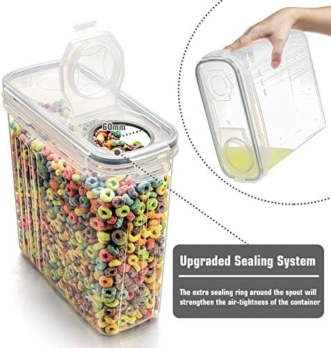 Wildone Cereal Storage Containers Set, Large BPA Free Plastic Airtight Food Storage Containers 4L /135.3oz for Flour, Sugar, 6 Piece Set Cereal Dispensers with 20 Labels & Marker, Grey - Image 3