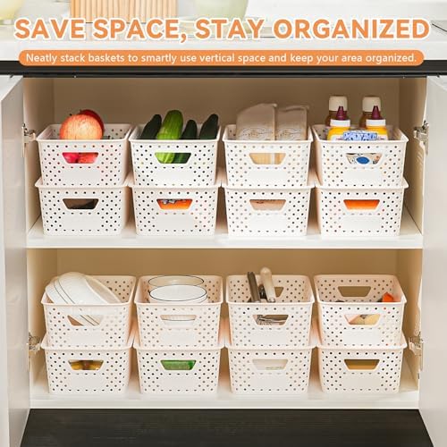 10 Pack Small Plastic Storage Bins with Lids, Stackable Plastic Storage Baskets for Organizing with Handles, Organizer Bins with Labels for Room, Craft, Containers for Pantry Organizers and Storage - Image 5