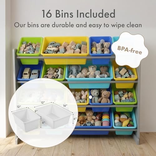 Humble Crew Kids Toy Organizer with 16 Bins, 4 Tier Storage for Playroom - Image 4