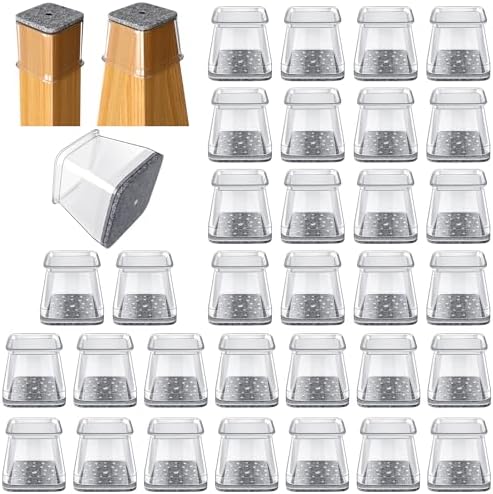 OASMU 32 Pcs Chair Leg Floor Protectors for Hardwood Floors Square by OASMU