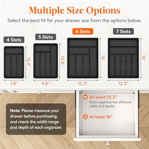 Lifewit Silverware Drawer Organizer Tray, Cutlery Storage for Kitchen - Image 2