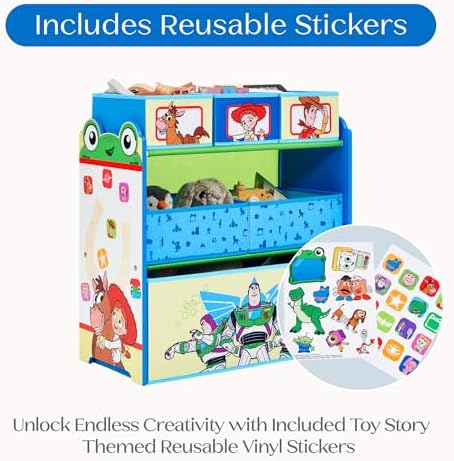 Delta Children - Toy Story Design & Store 6 Bin Toy Storage Organizer - Greenguard Gold Certified, Blue - Image 5