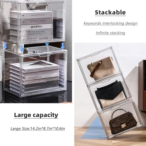 LXLXXL Clear Acrylic Display Case, Stackable Plastic Storage Bins, X-Large - Image 3