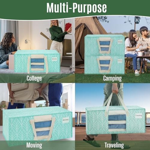 VENO Heavy Duty Moving Bags, Storage Bags, Clear Window, Evergreen, 6 Pack - Image 6