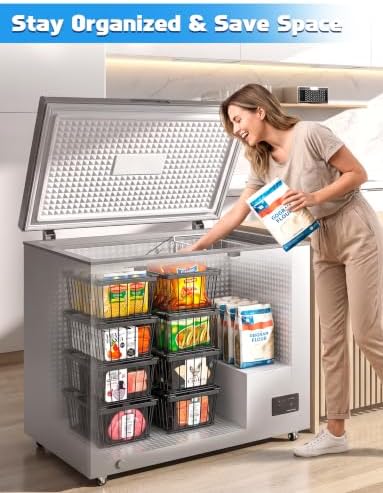 Freezer Organizers Bins, Black, 4 Pack - Image 4