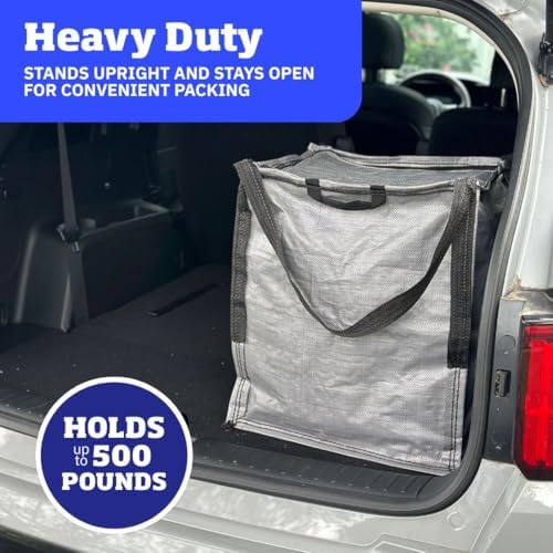 DURASACK 22-Gallon Zipper Top Heavy Duty Storage Tote Bags, 4-Pack, Gray - Image 3