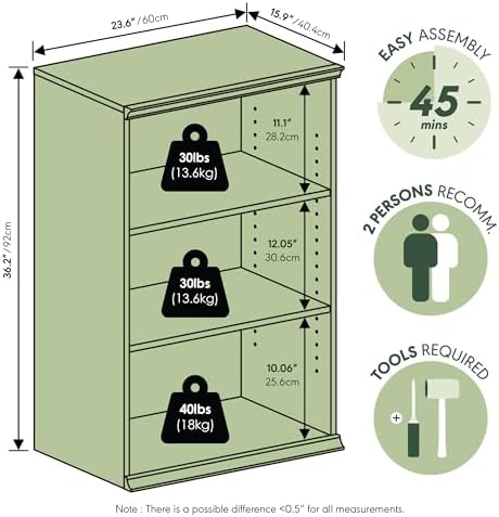 Furinno Fano 3-Tier Closet Organizers and Storage, Plain White - Image 2