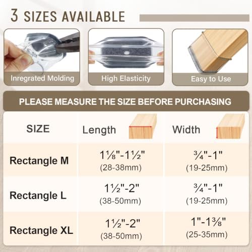 BUMACO Chair Leg Floor Protectors for Hardwood Floors Anti-Scratch 20 Pack - Image 2