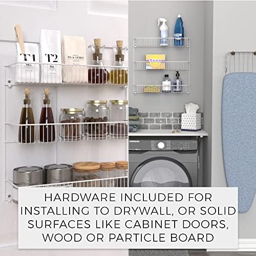 ClosetMaid 3-Tier Hanging Wall Mounted Metal Rack for Spices, Shelf Storage, Pantry Organization, Laundry, Kitchen, Bathroom, White, 8022 - Image 5