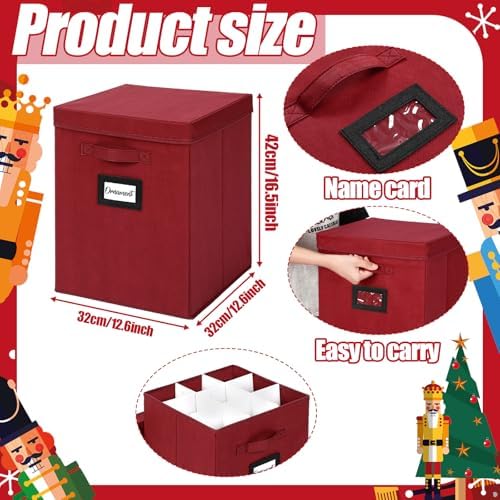 2 Pcs 16 Inch Large Christmas Nutcracker Storage Box, 18ct Organizer - Image 2