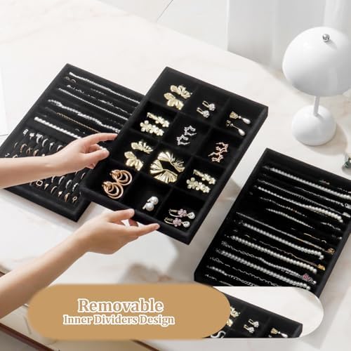 Large Velvet Jewelry Tray Display Drawer Inserts 2 Pack - Image 3