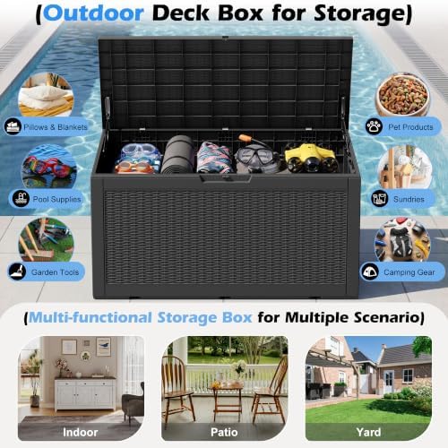 Outdoor Storage Box Waterproof, 100 Gallon Deck Box For Patio Storage - Image 3