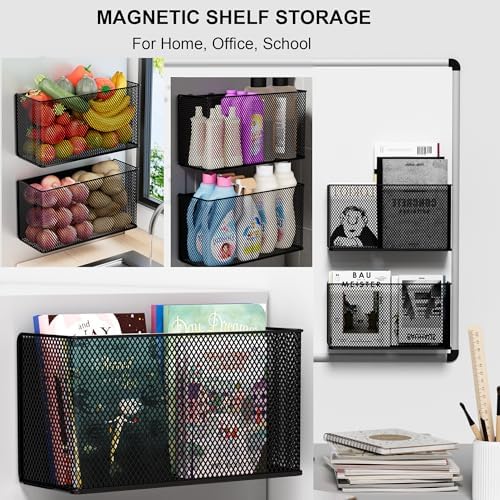 Magnetic Shelf Fridge Basket Bin for Washer Dryer Locker Whiteboard Cabinet - Image 2
