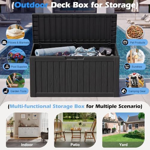 Outdoor Storage Box Waterproof, 82 Gallon Deck Box for Patio Storage - Image 4