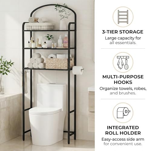 3 Tier Over The Toilet Storage Rack, Bathroom Organizer - Image 4